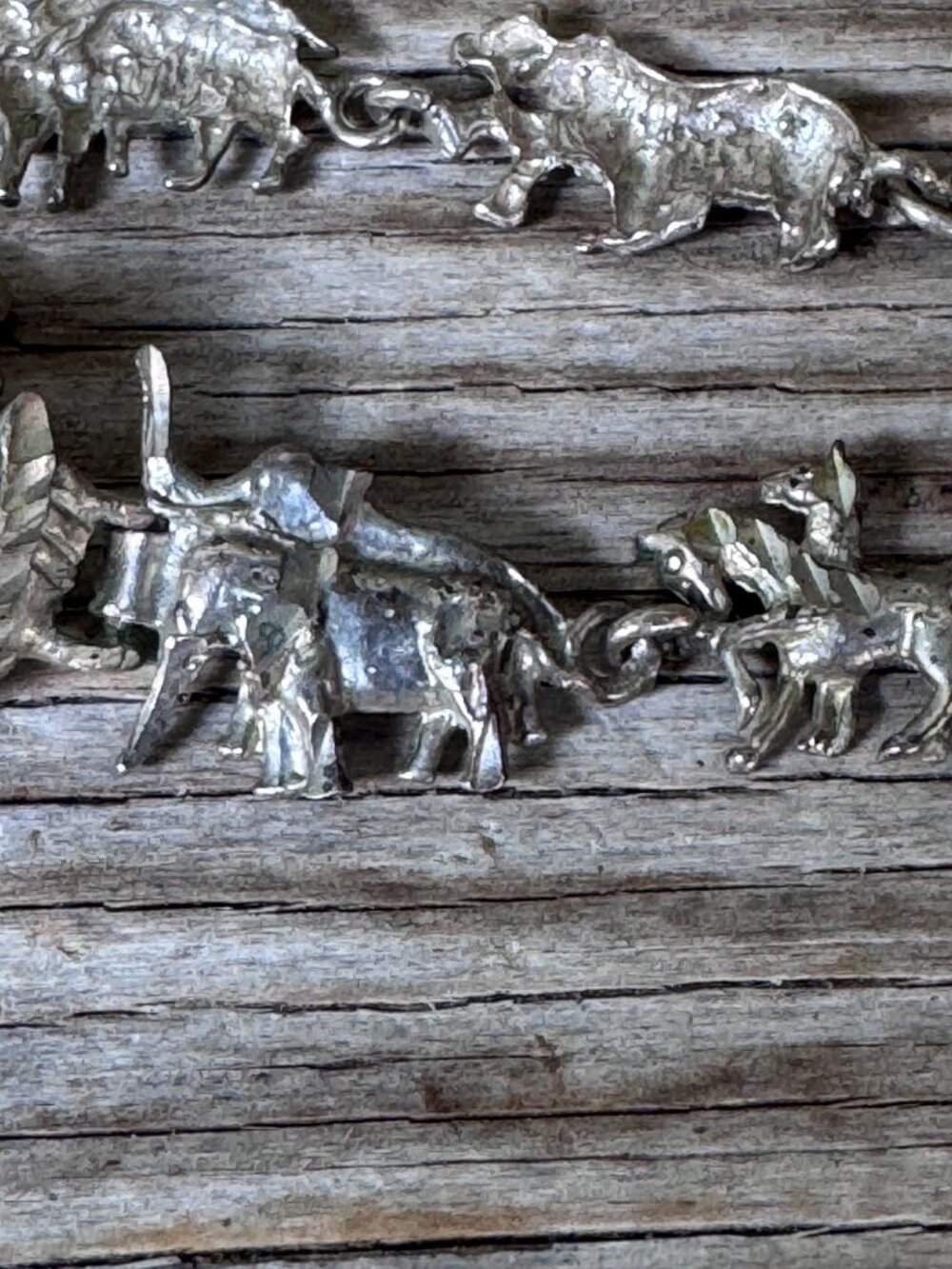 Vintage Sterling Silver Noahs Ark Animal Charm Bracelet 925 Biblical 11.13g 7" - Picture 3 of 8